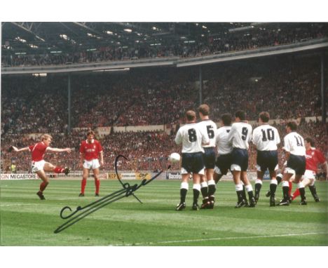 Football Stuart Pearce signed Nottingham Forest FA Cup Final 12x8 colour photo. Pictured scoring for a free kick for Forest d