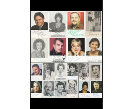 TV Coronation Street collection 20 signed assorted 6x4 promo photos includes some vintage cast members such as Denise Welch, 
