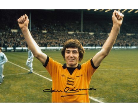 Football autographed John Richards 12 X 8 signed photo colour, Depicting The Wolves Striker, Arms Aloft, Celebrating At The F