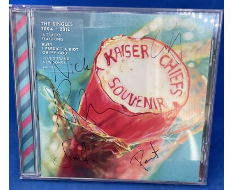 Music Kaiser Chiefs Multi Signed CD Sleeve With CD Included Titled Souvenir. Signatures include Ricky Wilson, Andrew White, S