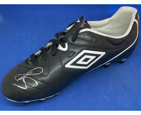 Football Paul Scholes Signed Umbro Special Size UK 7. 5 Black and White Football Boot. Good condition. All autographs come wi