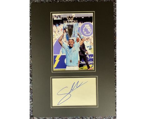 Football Gabriel Jesus Signed White Signature Card, With Colour Photo, Mounted Professionally to an overall size of 14 x 10 i