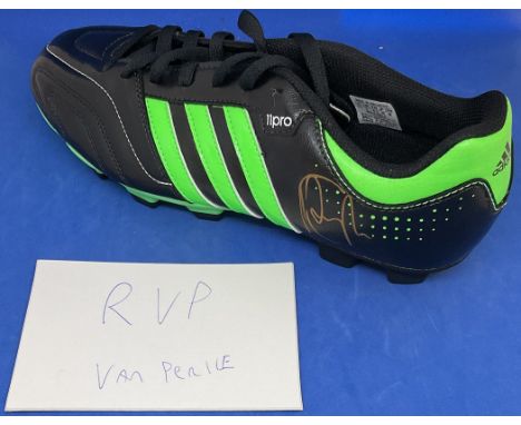 Football Robin Van Persie Signed Adidas 11 Pro Green and Black Football Boot Size UK 9. Good condition. All autographs come w