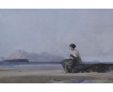 AFTER SIR WILLIAM RUSSELL FLINT Two prints,two Asian prints,wool woven picture, ANDERSON pastel and D.Y.CAMERON print (7) Con