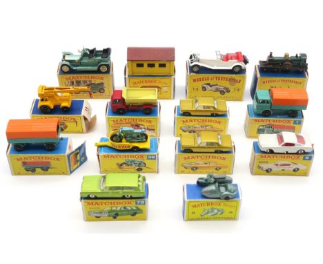 A selection of boxed Matchbox model vehicles, to include 1 Mercedes Truck, 38 Honda Motorcycle with Trailer, 36 Opel Diplomat