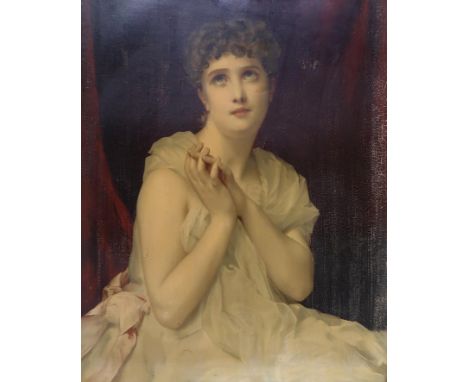 BRITISH SCHOOL&nbsp;Portrait of a lady,print on canvas,80 x 60cm Condition Report:Available upon request