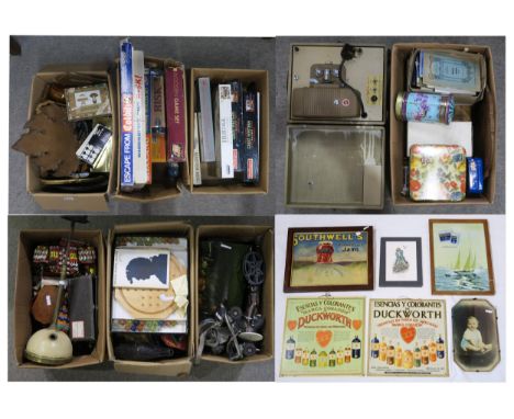 A considerable quantity of mixed collectables, to include framed early-20th century advertising prints, African carved figure