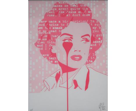 PURE EVIL (ENGLISH b.1968) &nbsp;ARTHUR'S MILLER PROBLEM (PINK) &nbsp;Print multiple, signed lower left, AP inscribed, 50 x 3