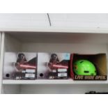 3 x Childrens Cycling Helmets ( 2 x Alpina, 1 x Bell)