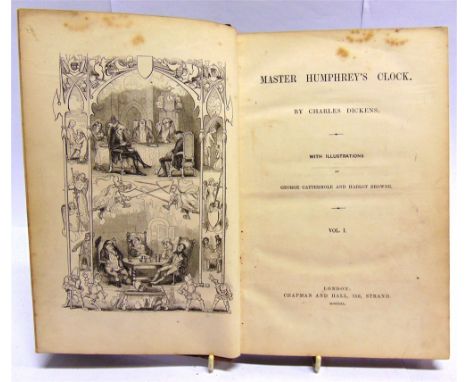 [CLASSIC LITERATURE]  Dickens, Charles. Master Humphrey's Clock, first edition, three volumes, Chapman &amp; Hall, London, 18