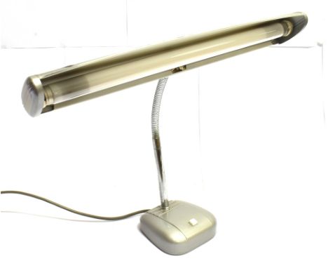 A TRIDENT ADJUSTABLE DESK LAMP  model 992, push button on/off switch to base, the shade 48cm wide