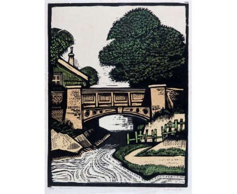 K. BURROWS (20TH CENTURY)  'Bankwater',  colour print, limited edition 24/150, signed and dated '[19]77' lower right, 57cm x 