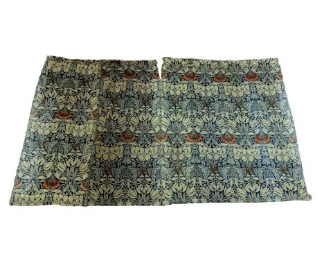 William Morris (1834-1896). Four panels of ‘Tulip and Rose’ triple woven wool and linen mix being two lengths sewn together c