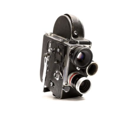 A Paillard Bolex H16 16mm cine camera in its case with lenses