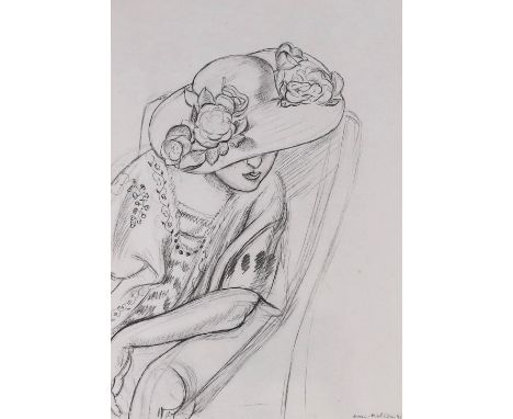 Henri Matisse (French, 1869-1954), black and white lithograph, Portrait of a woman, 'Planche VIII', limited edition of 1000, 