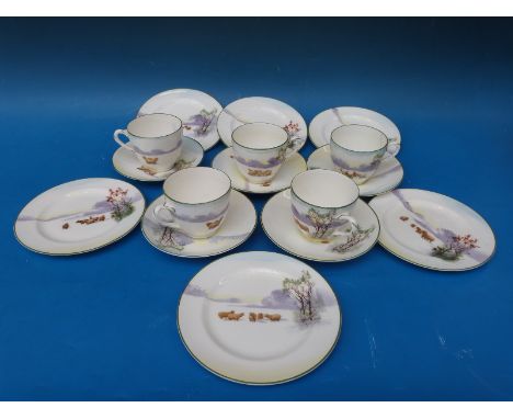 A Royal Doulton tea service decorated with sheep