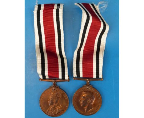 Two Special Constabulary medals, one George V stamped Wilfred R. Horrocks, the other George I stamped Henry Johnson