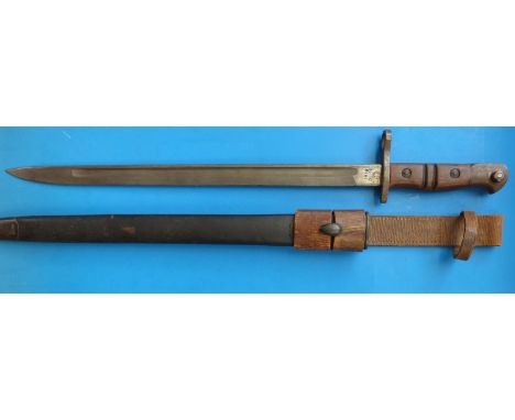 A Remington bayonet dated 1913, in scabbard