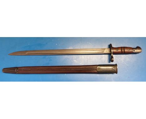 A WWI US bayonet, 1917 to blade, 43cm blade length, in scabbard