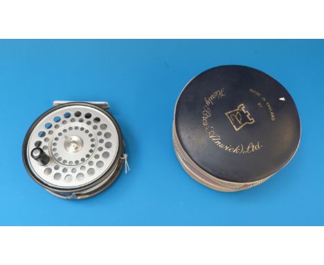 A Hardy St Aidan lightweight 3.75" salmon fly fishing reel in original case. 