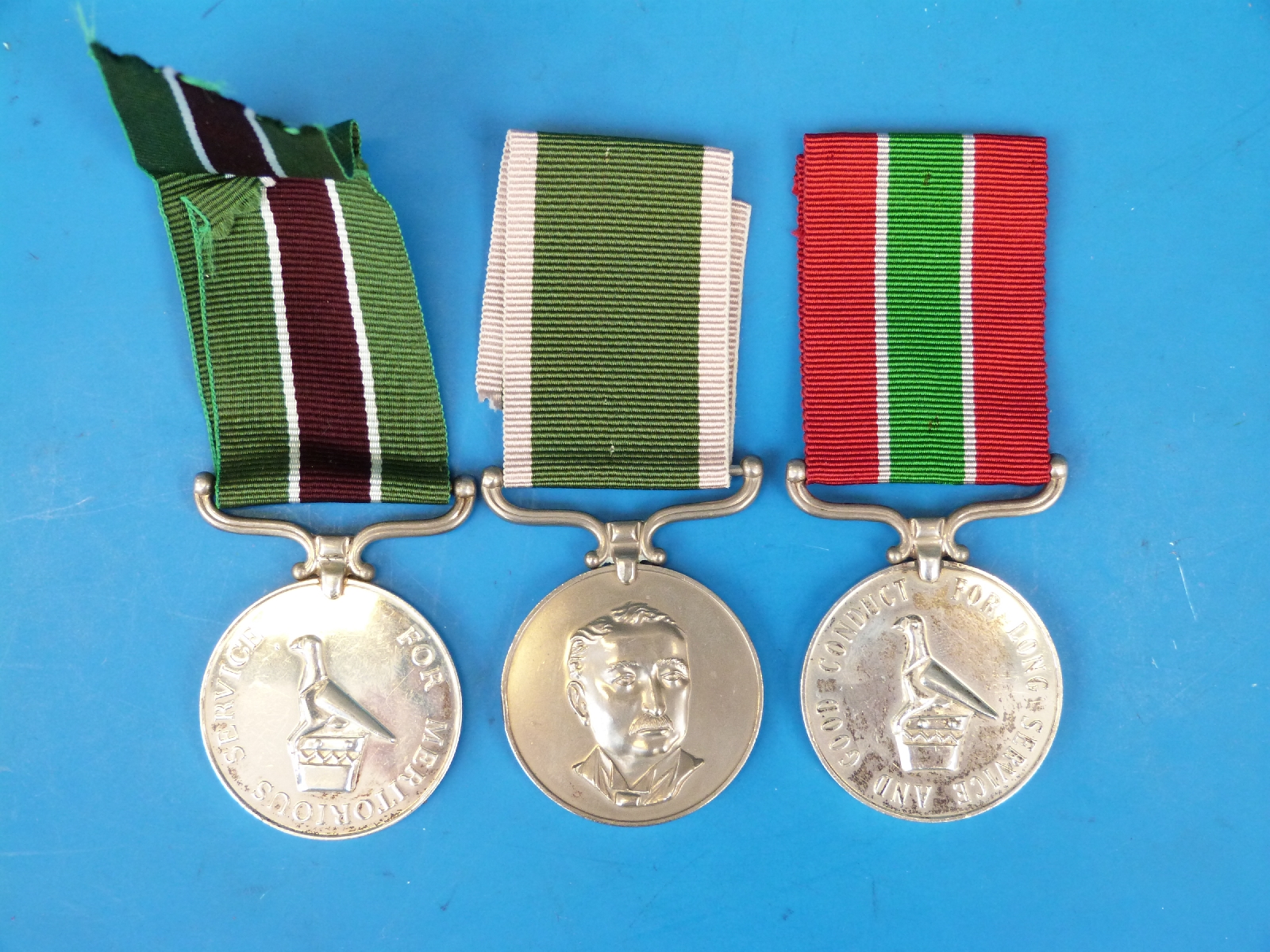 A Rhodesian group of three Prison Service Medals including QE11 ...