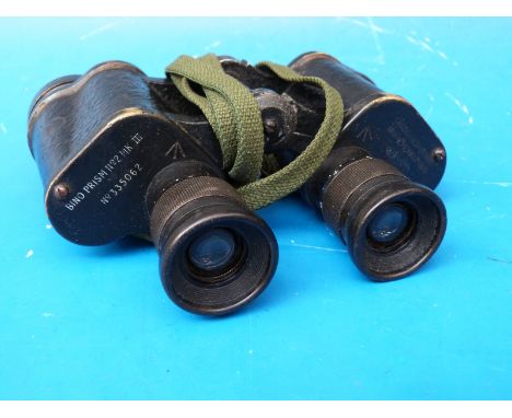A pair of Kershaw Bino Prism No 2 Mk III x 8 binoculars, stamped 1945, with broad arrow