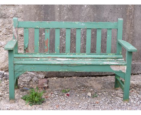 A painted teak bench 