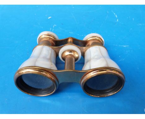 A pair of mother of pearl opera glasses