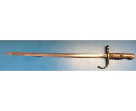 An early 20thC M1903 Turkish Mauser spear-point bayonet, 52.5cm blade, no scabbard