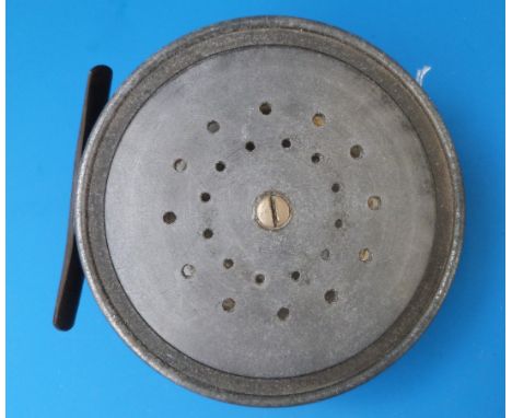 The Fred G Shaw Salmon fly fishing reel with brass foot. 