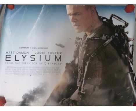 Seven cinema posters for Hunger Games, 300 Rise of an Empire, Elysium, Pacific Rim, GI Joe 3D, Texas Chainsaw Massacre 3D and