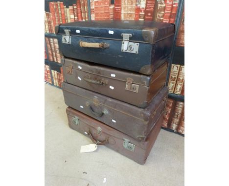 A quantity of vintage suitcases and luggage 