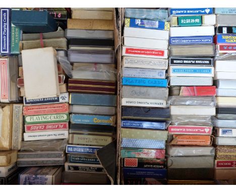 Approximately 100 packs of playing cards to include Esso, Union Castle Line, Sealink etc