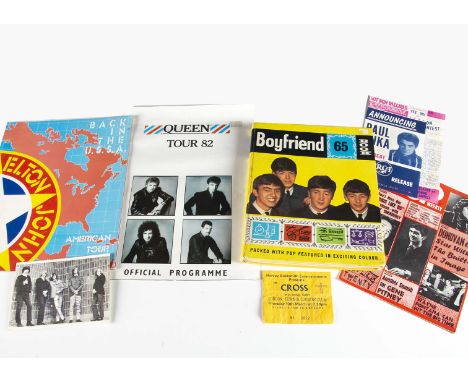 Music Memorabilia, collection of Rock and Pop memorabilia including Programmes (Queen, Elton John, Emie Ford &amp; The Checkm