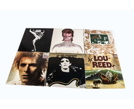 David Bowie / Lou Reed LPs, six albums comprising The Man Who Sold The World (UK - with Inner and Poster EX/EX/EX), Aladdin S