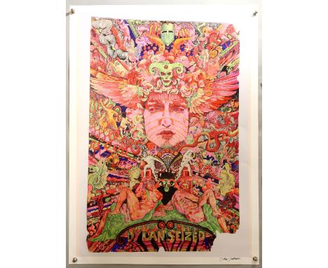 Bob Dylan, Dylan Seized - Poster print by John Judkins, signed, flat, 35 x 26 inchesProvenance: I Was Lord Kitchener's Valet 