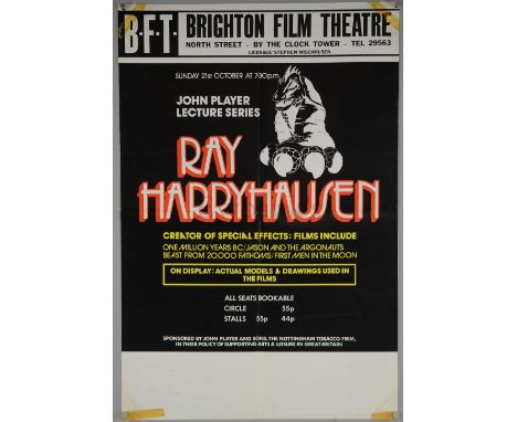 Four advertising posters for Ray Harryhausen’s appearance at The BFI Brighton Film Theatre, folded, each 20 x 30 inches (4).P