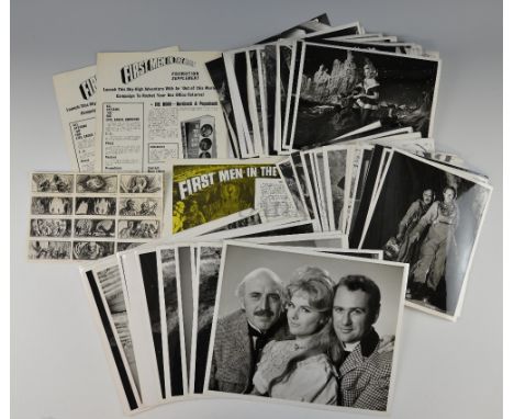 First Men In The Moon (1964) Two promotional supplements, 110+ vintage black and white stills, mostly 10 x 8 inches, synopsis