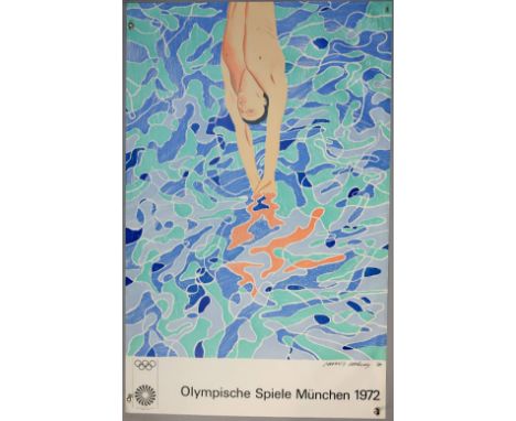 David Hockney - 1972 Munich Olympics poster, rolled, 25 x 40 inches