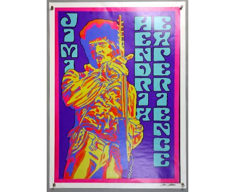 Jimmy Hendrix Experience - Poster print by John Judkins, signed, flat, 35 x 25 inches.Provenance: I Was Lord Kitchener's Vale