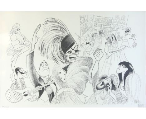 Al Hirschfeld (1903-2003) Limited edition print signed in pencil by the American caricaturist, 26/100, framed, 14 x 20 inches