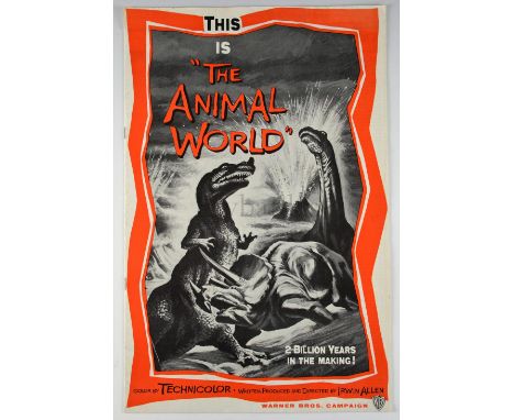 The Animal World (1956) Pressbook (no cuts) showing dinosaurs, by Irwin Allen, 11 x 17 inches.Background - Tony Dalton was a 