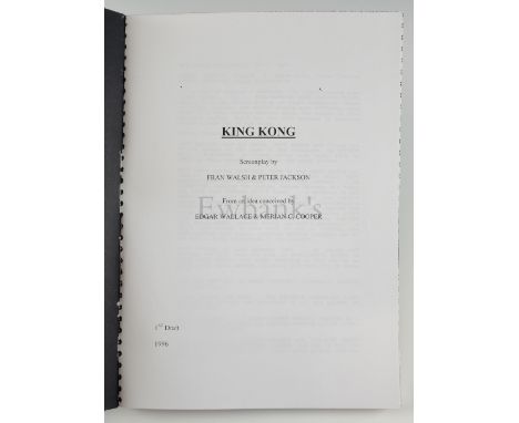 King Kong (1996) A copy of the script, first draft, by Peter Jackson and Fran Walsh, 107 pages, complete.Provenance: Given to