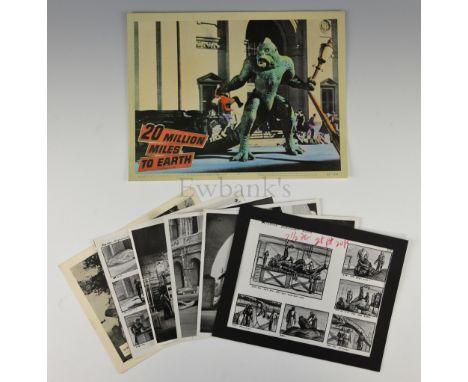 20 Million Miles To Earth (1957) Three original black &amp; white stills (10 x 8 inches), two copies of storyboards, Interior