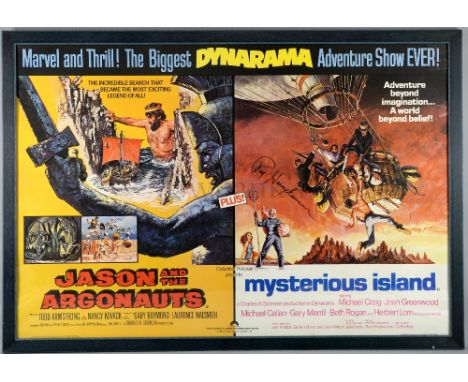 Jason and the Argonauts / Mysterious Island - UK Quad film poster for the 1978 double bill feature, signed by Ray Harryhausen