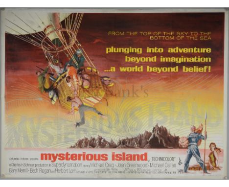 Mysterious Island (1961) British Quad film poster, visual effects by Ray Harryhausen, folded, 30 x 40 inches.Background - Ton