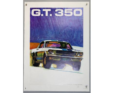 Shelby G.T. 350 Motor racing poster, printed by Shelby American Inc, Los Angeles, California, linen backed, 20.5 x 29.5 inche