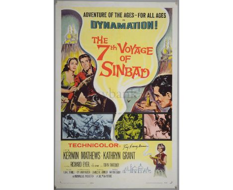 The 7th Voyage of Sinbad (1958) US One Sheet film poster, signed by Ray Harryhausen, folded, 27 x 41 inchesProvenance: Given 