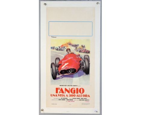 Fangio Una Vita A 300 - Italian Locandina film poster, linen backed, 13,5 x 27.5 inches