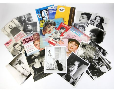 Audrey Hepburn Collection including Vintage black &amp; white film stills, Sheet Music, My Fair Lady publicity material, maga